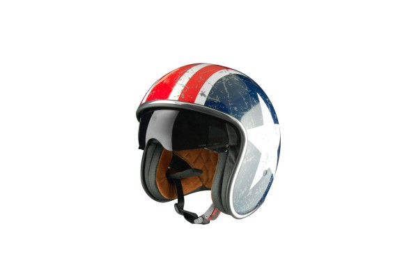 Casco Jet ORIGINE Sprint Rebel Star - Azul y Rojo