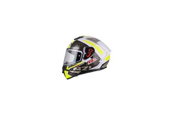 Casco Integral NZI Trendy Overtaking Blanco y Amarillo