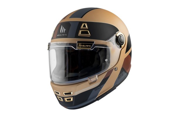 Casco MT JARAMA Retro  HOMOLOGACION 22.06 Color Marron Mate