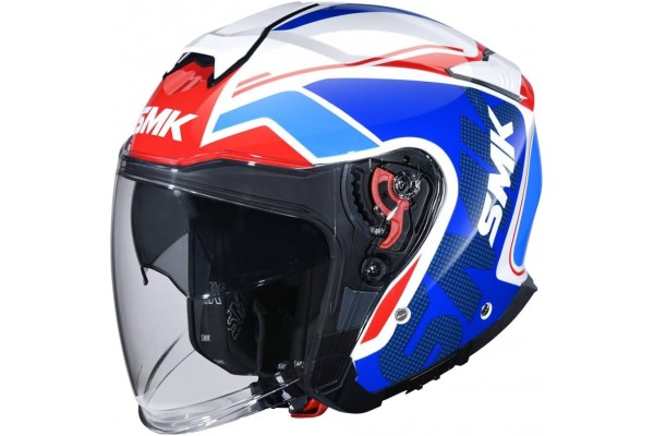 Casco Jet SMK GTJ Tourer Blanco-Rojo